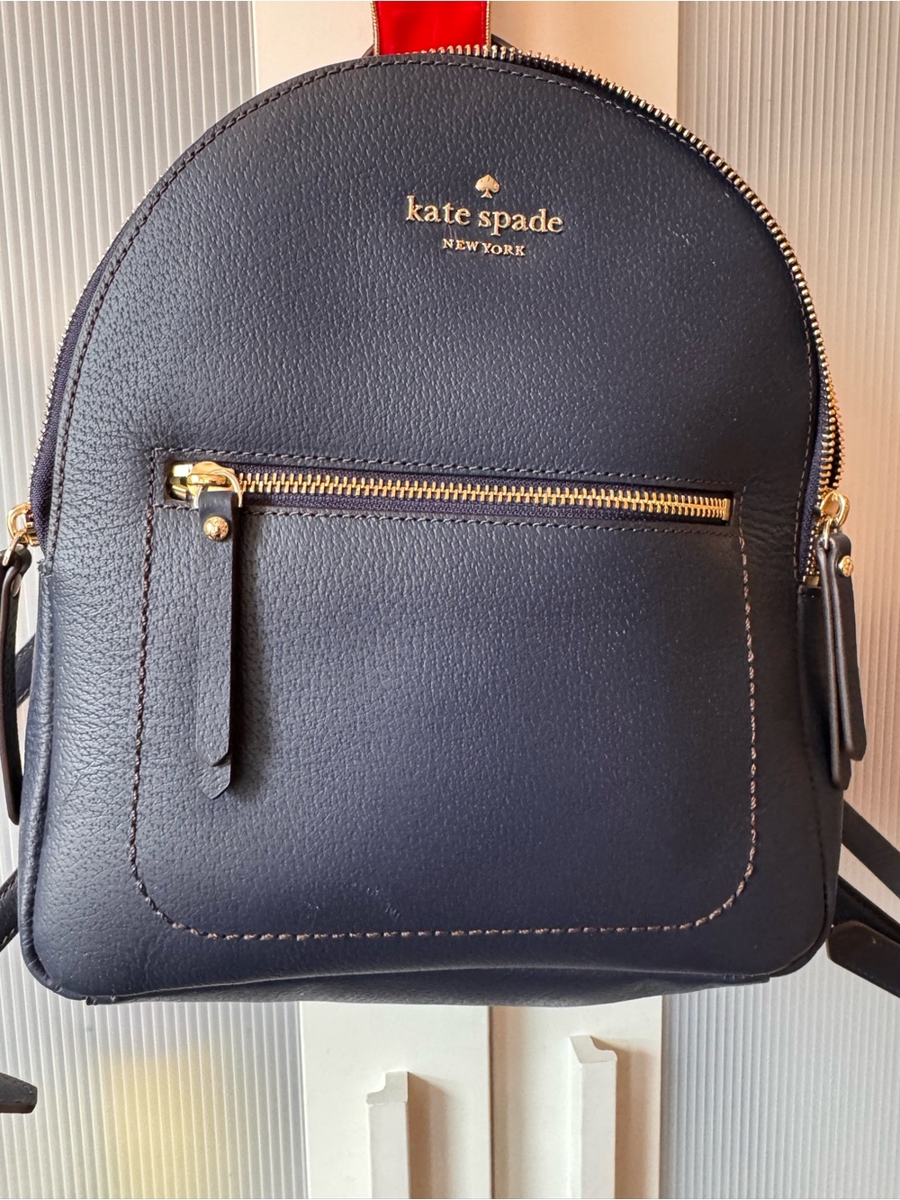 kate spade Navy Leather Mini Backpack with Gold Hardware